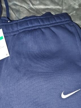 Nike Navy Blue Joggers with White Swoosh